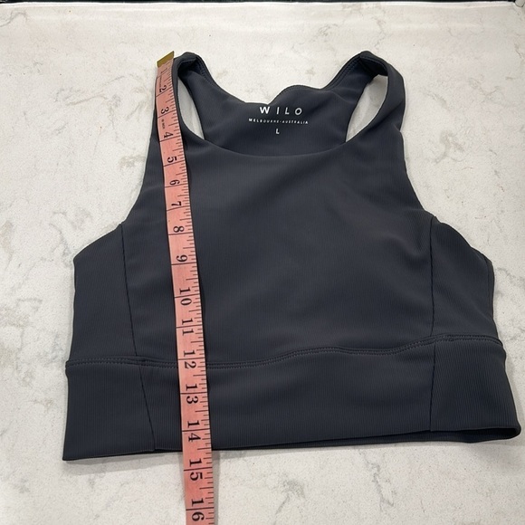 Wilo The Label Gray Ribbed Padded Tank Top Sports Bra Large Activewear - Picture 11 of 16
